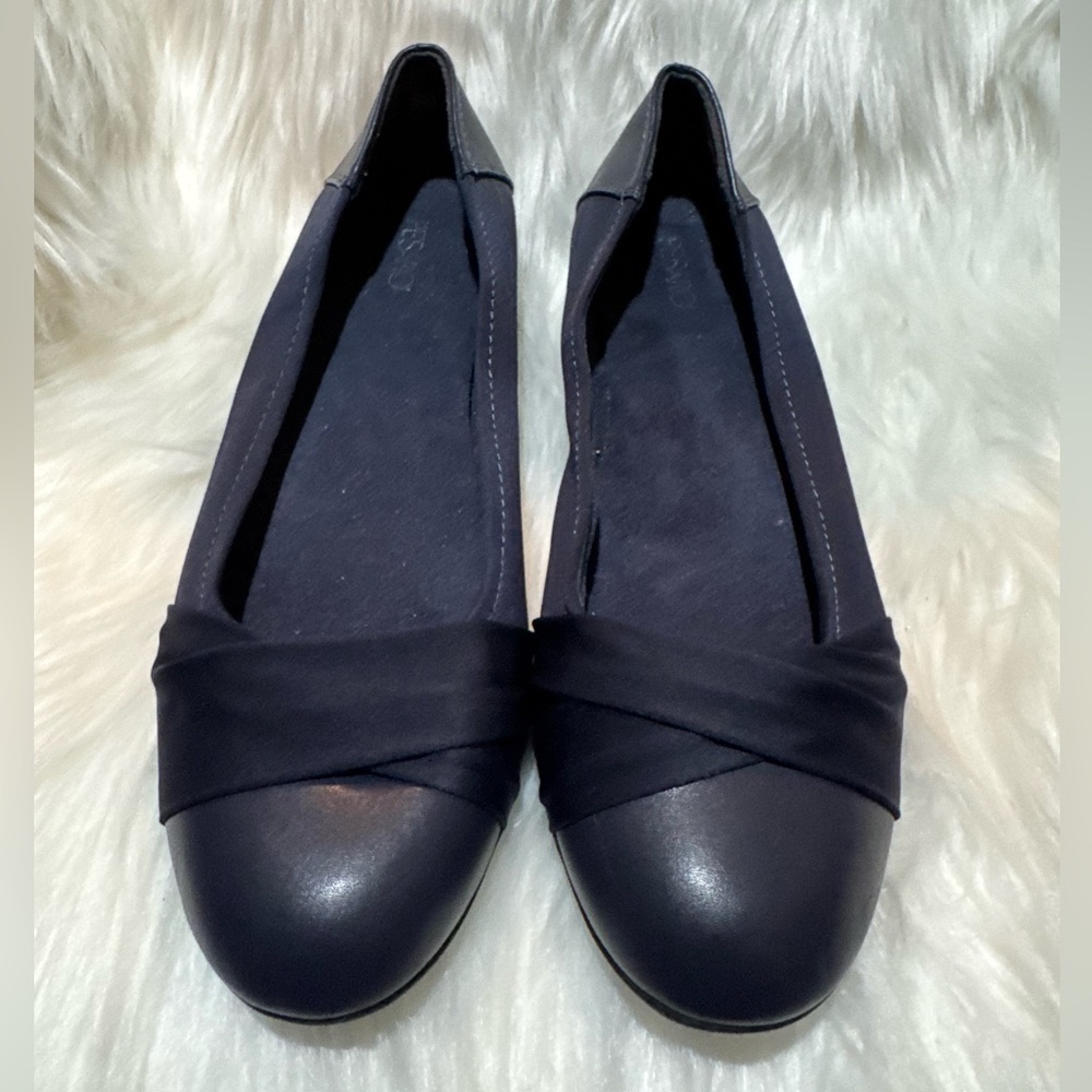 Pesaro Navy Blue Flats Sleek Loafers